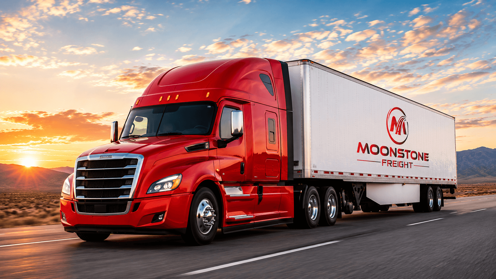 Moonstone Freight — US semi-truck on American interstate highway